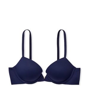 LOVE CLOUD Push-Up Plunge Bra  EUC  34DD Navy